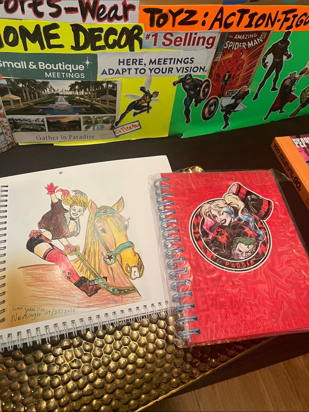 #2785**Harley Quinn "Puddin'" Red Spiral Notebook - Picture 8 of 17